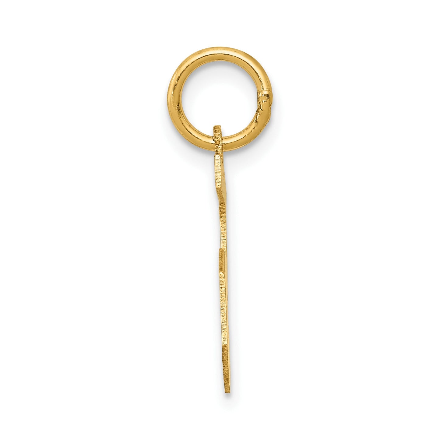 14k Small Satin Number 5 Charm