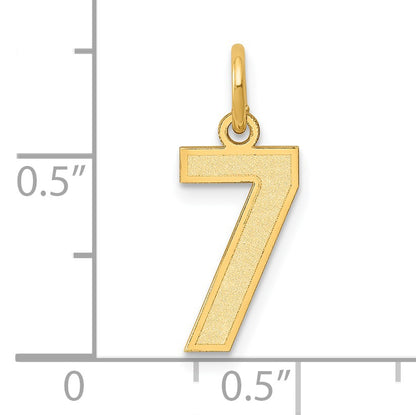 14k Small Satin Number 7 Charm
