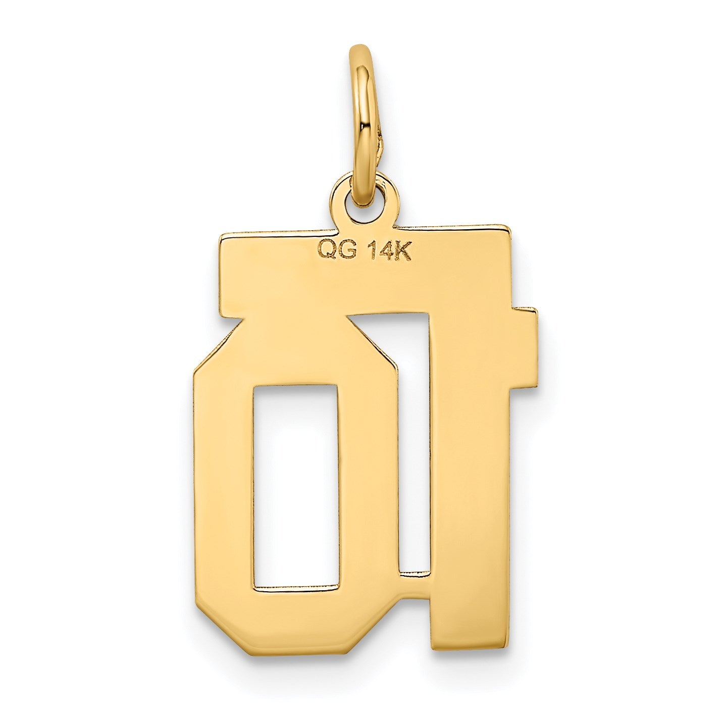 14k Small Satin Number 10 Charm
