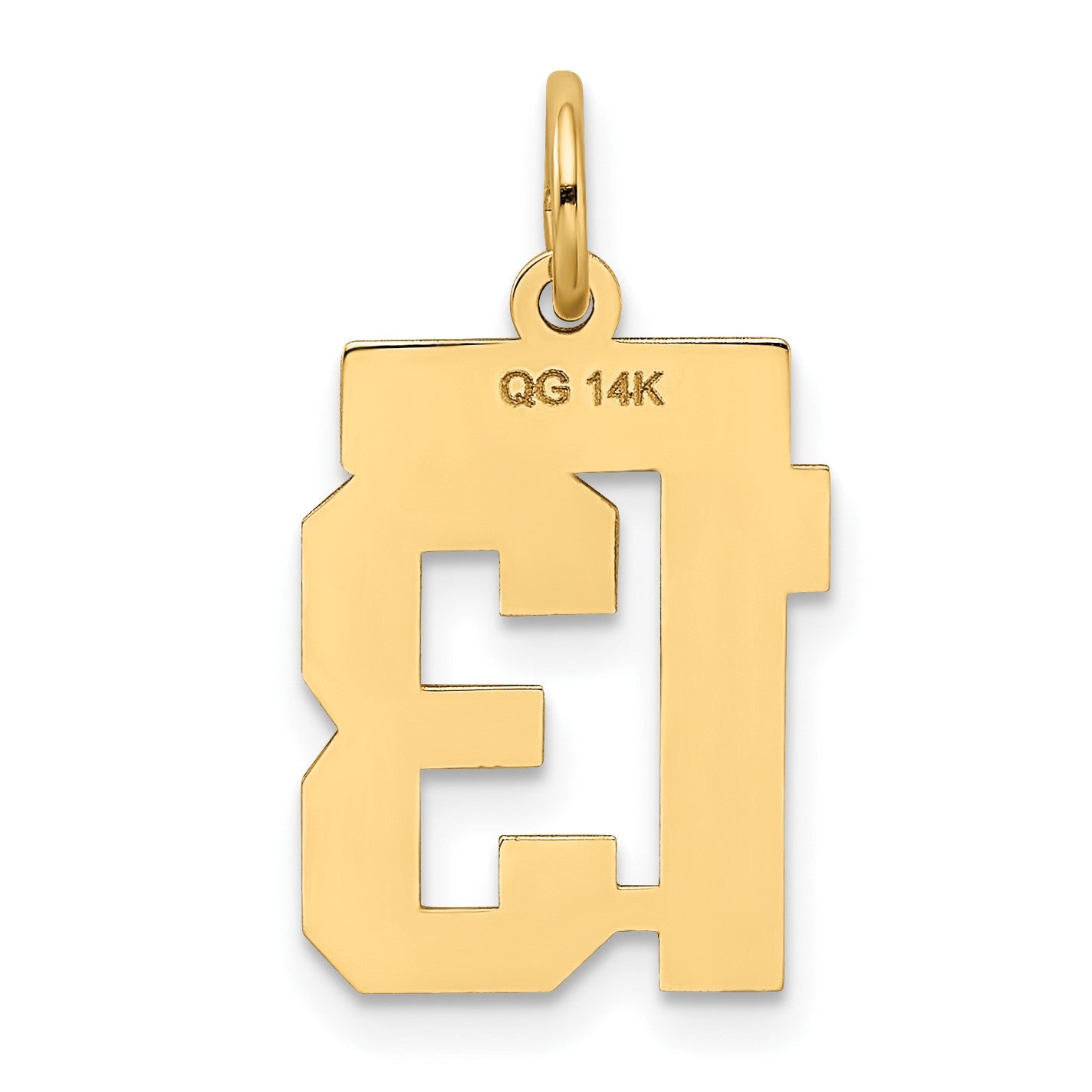 14k Small Satin Number 13 Charm