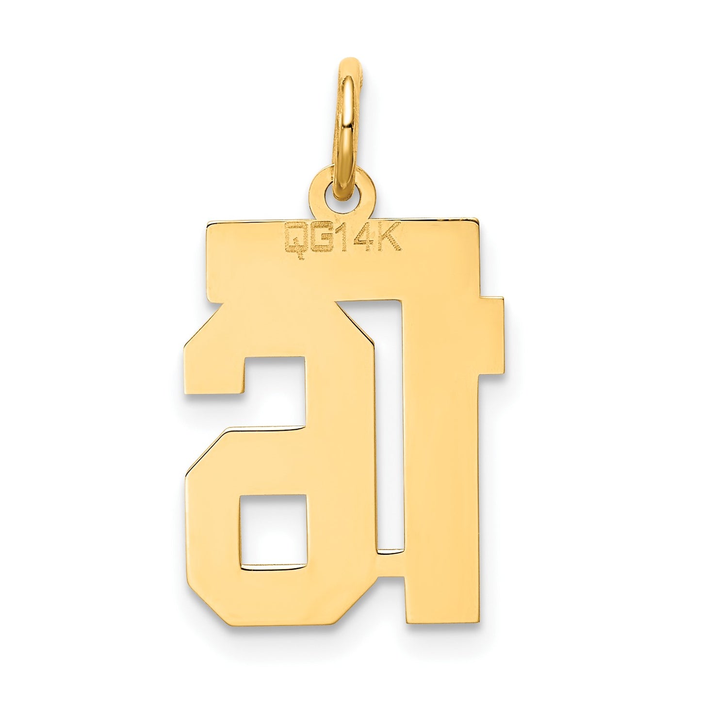 14k Small Satin Number 16 Charm