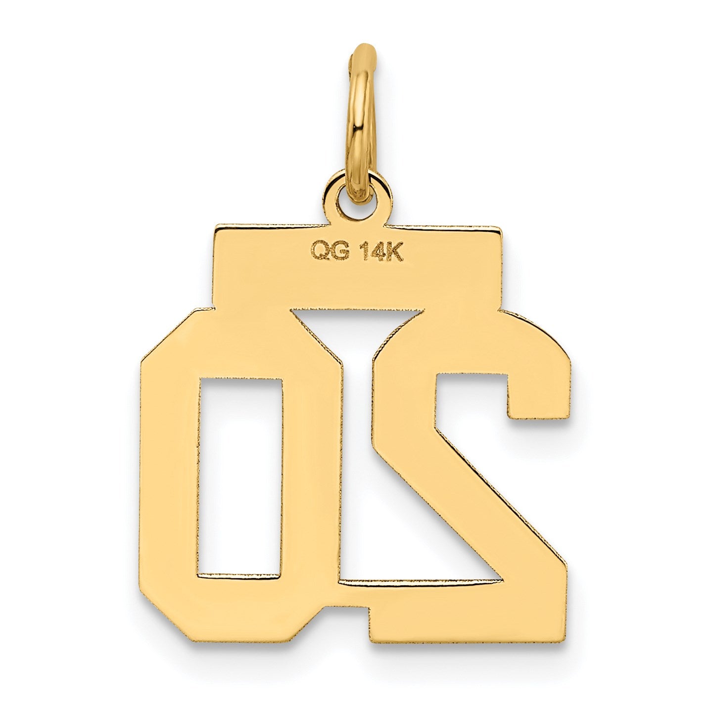 14k Small Satin Number 20 Charm