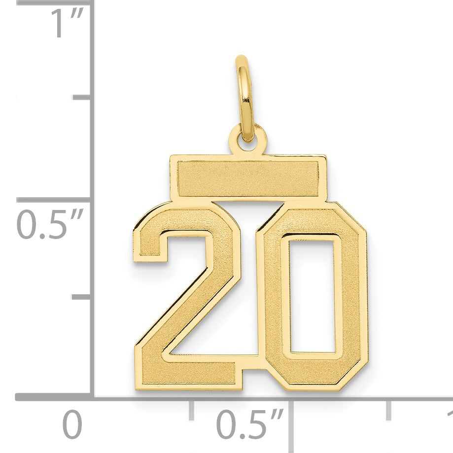14k Small Satin Number 20 Charm