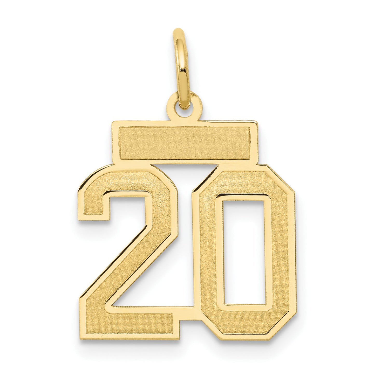 14k Small Satin Number 20 Charm