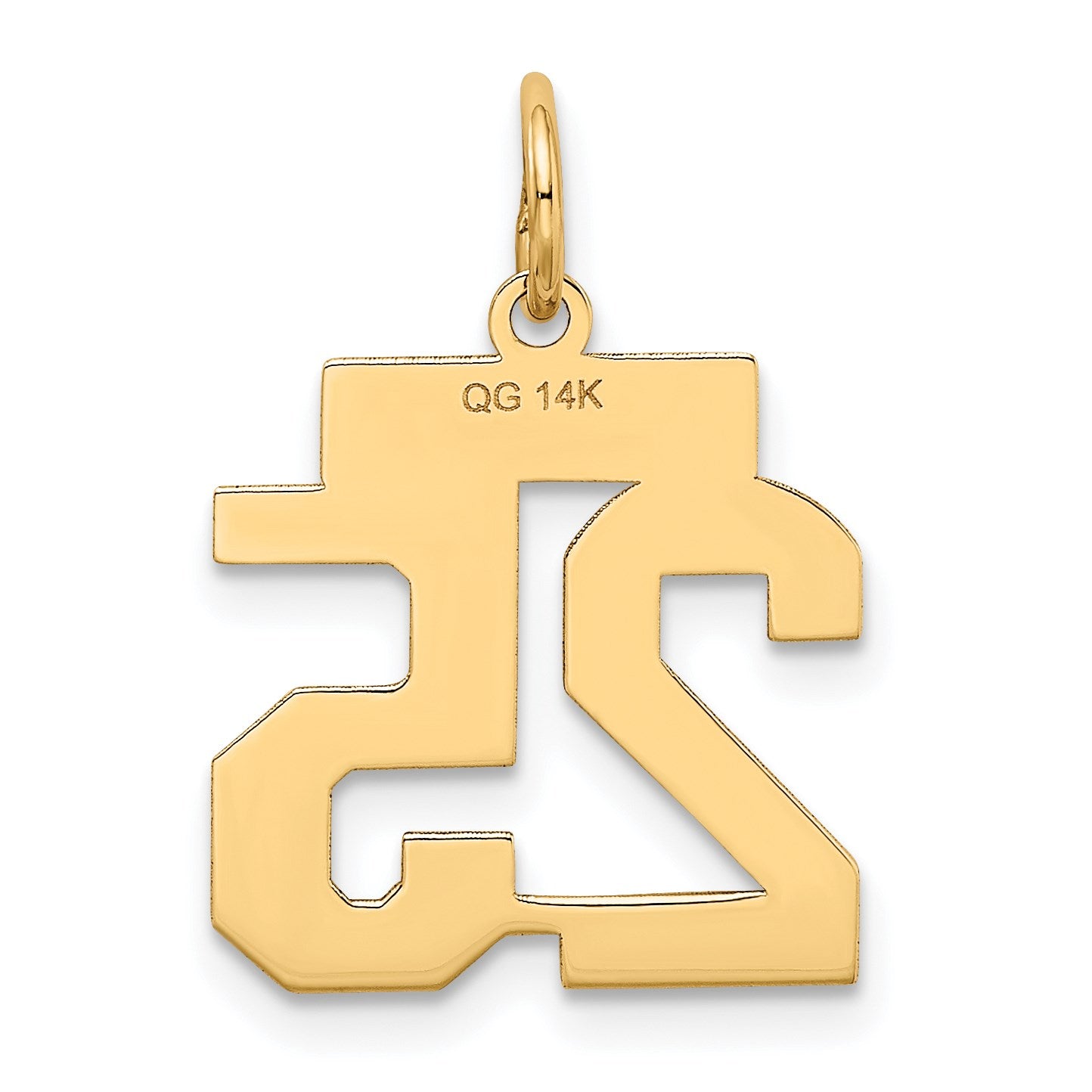 14k Small Satin Number 25 Charm