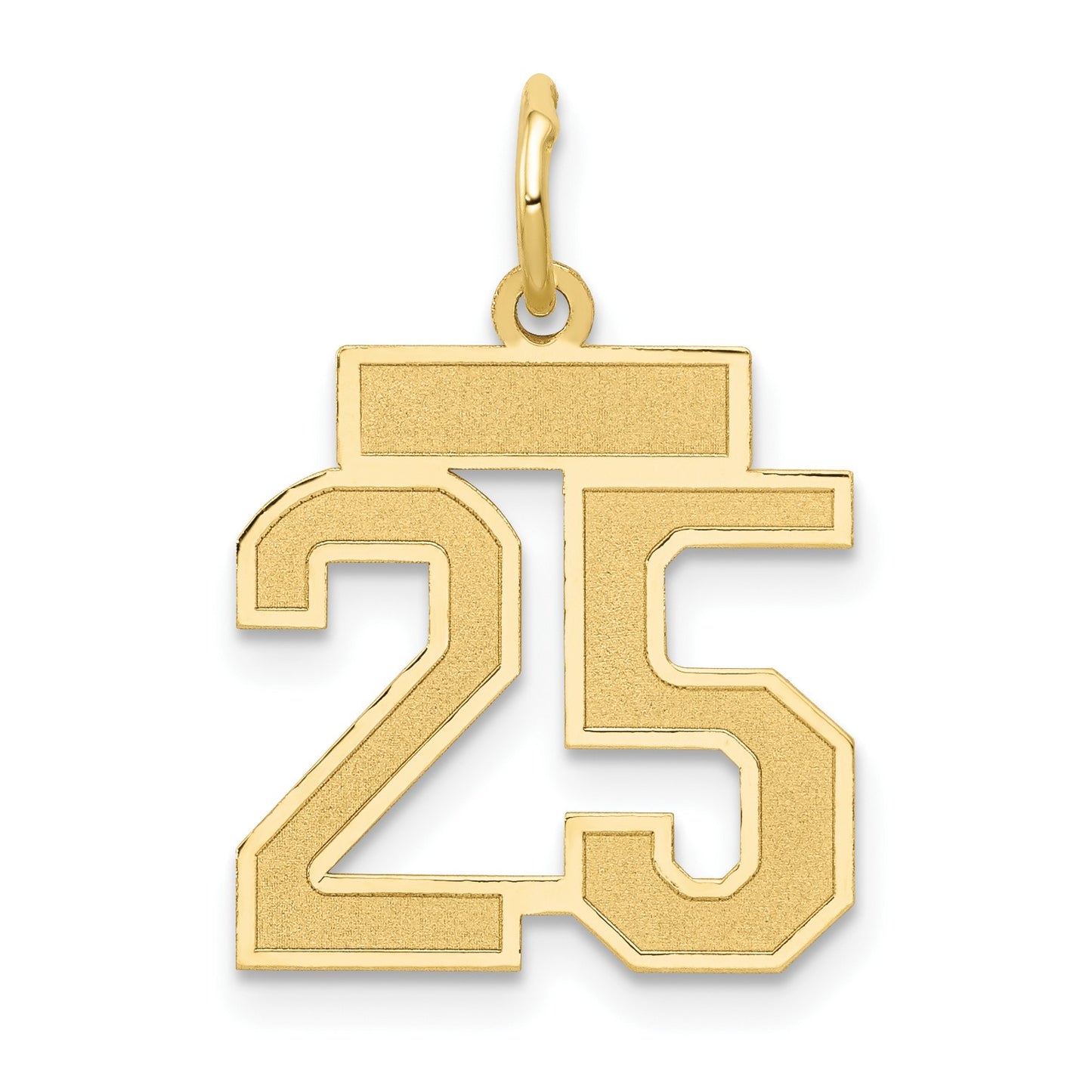 14k Small Satin Number 25 Charm