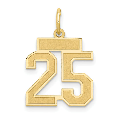 14k Small Satin Number 25 Charm