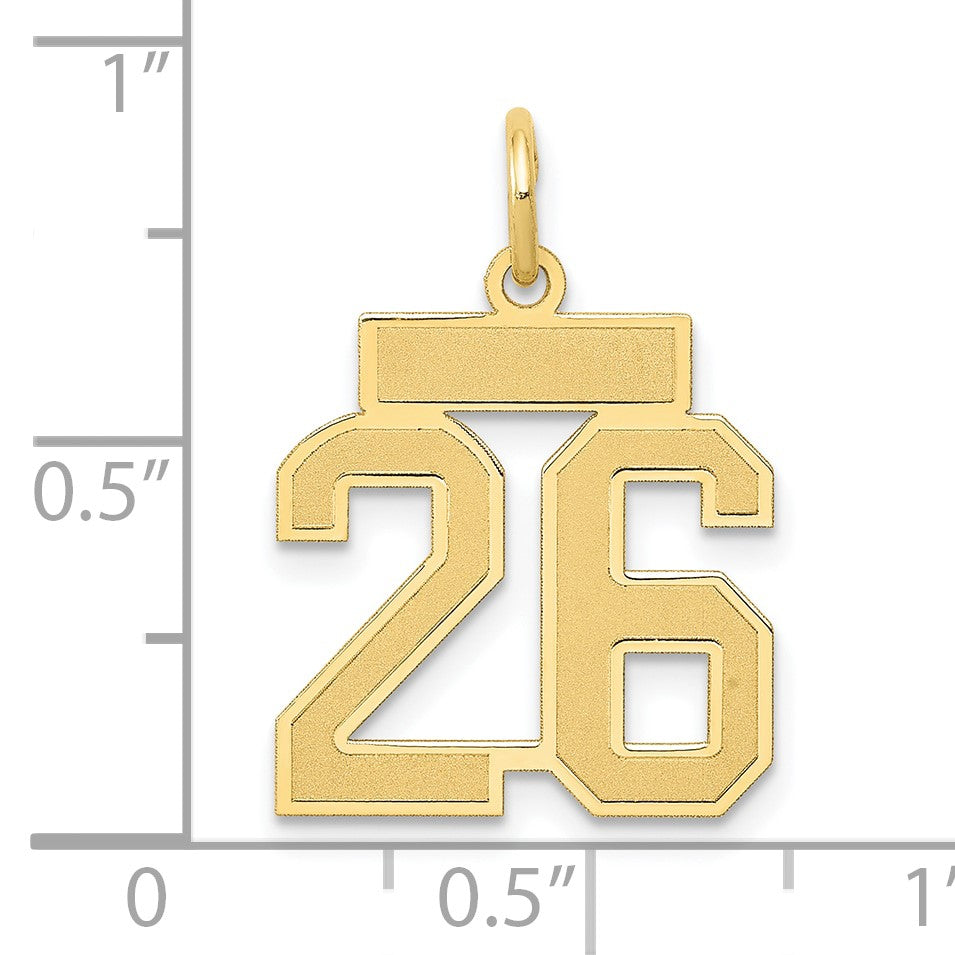 14k Small Satin Number 26 Charm