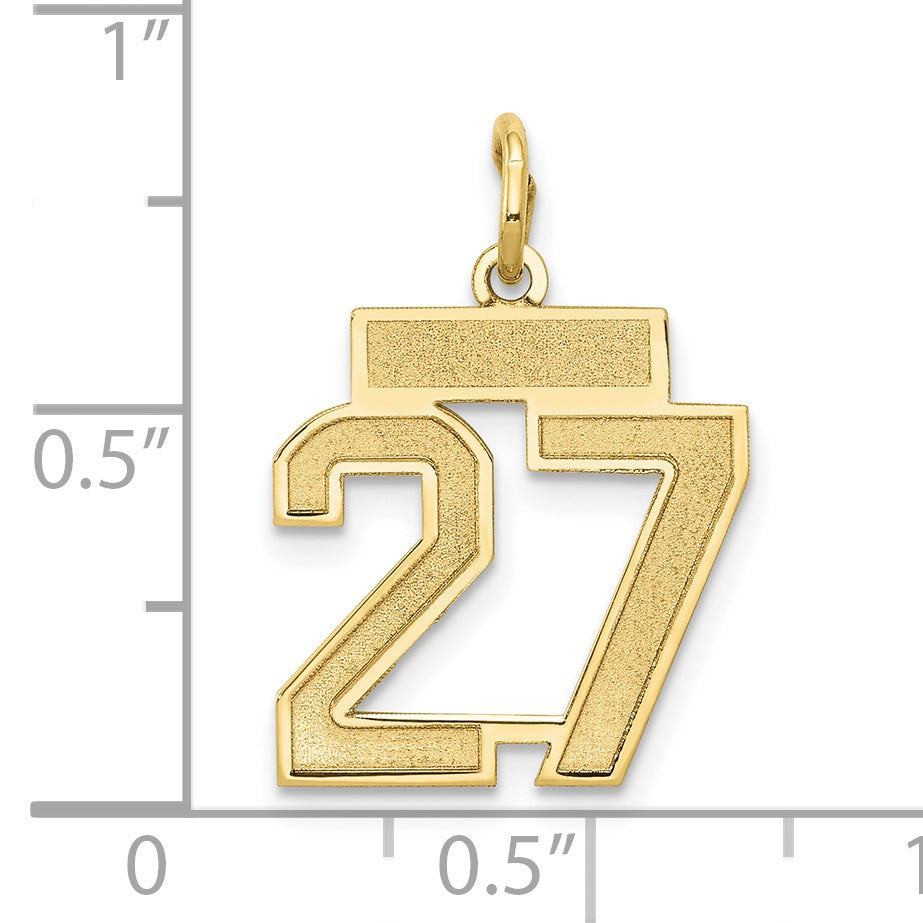 14k Small Satin Number 27 Charm