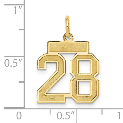 14k Small Satin Number 28 Charm