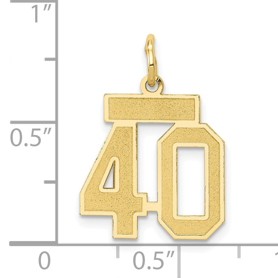 14k Small Satin Number 40 Charm