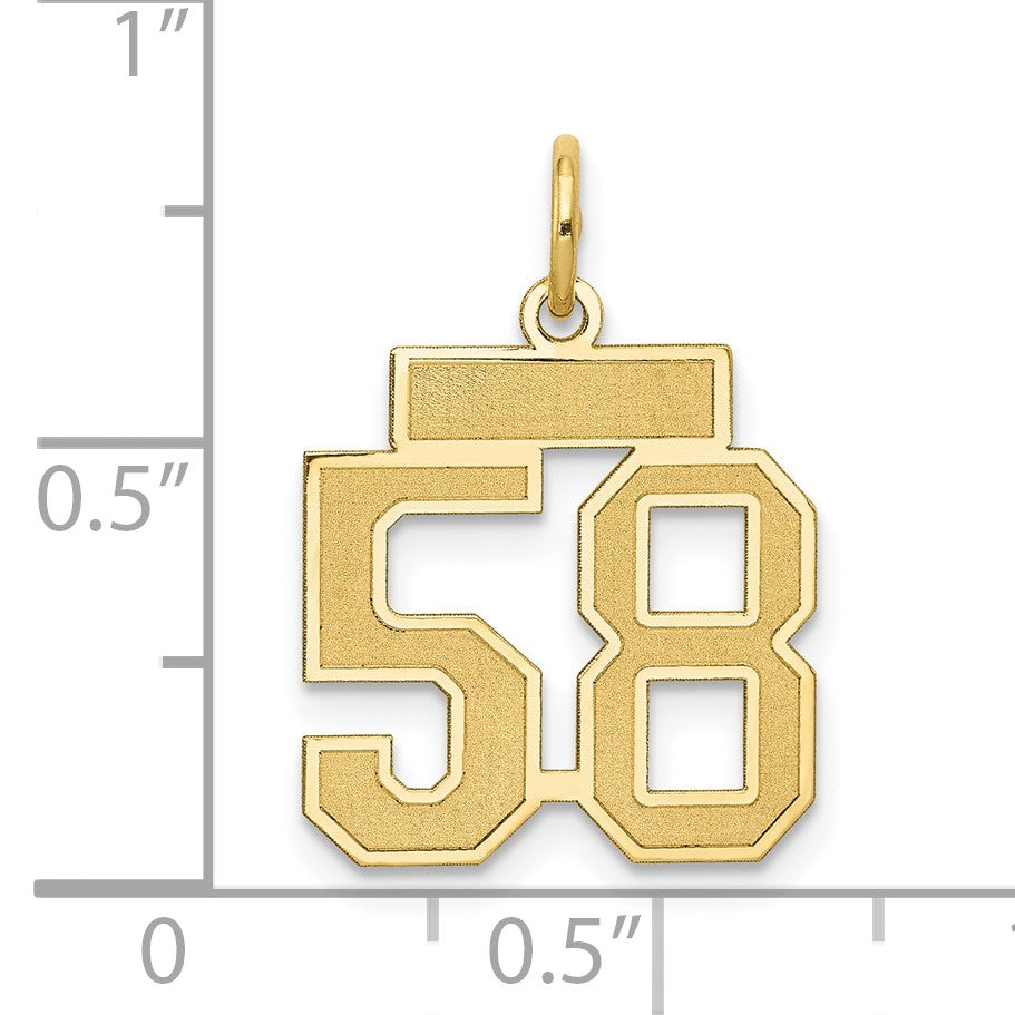 14k Small Satin Number 58 Charm