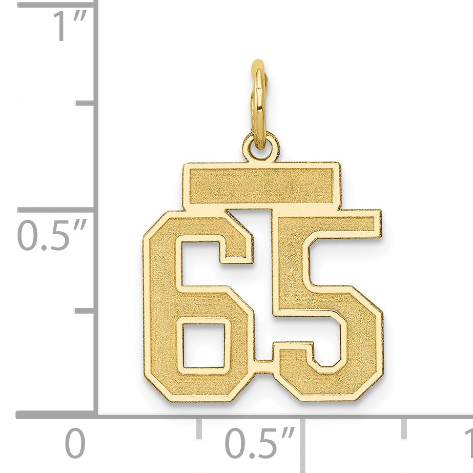 14k Small Satin Number 65 Charm