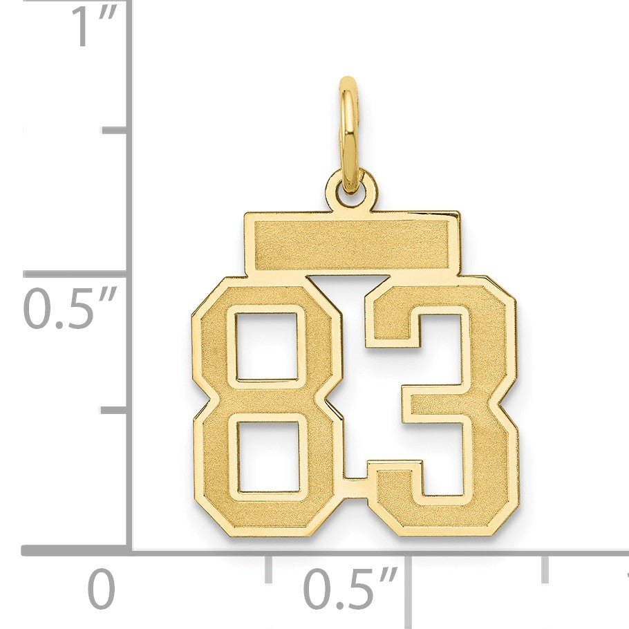 14k Small Satin Number 83 Charm