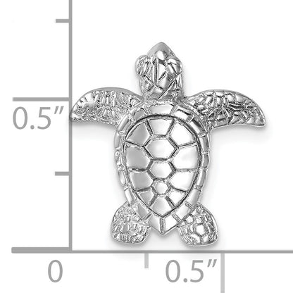 Sterling Silver Rhodium-plated Polished Turtle Tie Pin