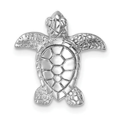Sterling Silver Rhodium-plated Polished Turtle Tie Pin
