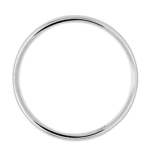 14k White Gold 2.5mm Lightweight Half Round Wedding Band Size 10