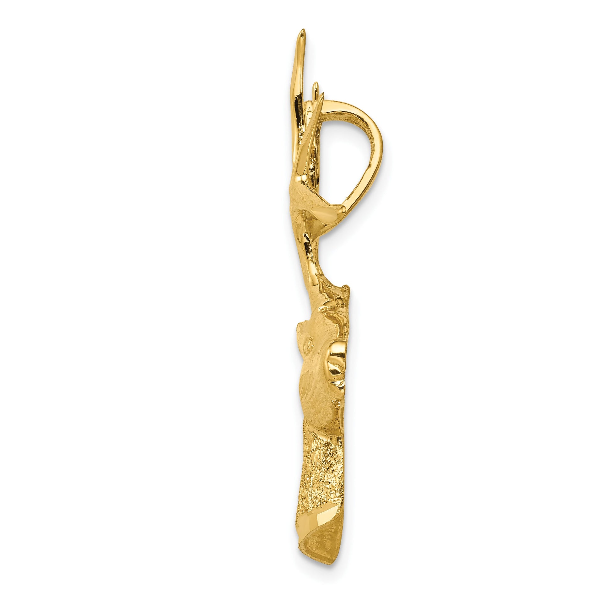 14k Laser Cut Deer Head Omega Slide