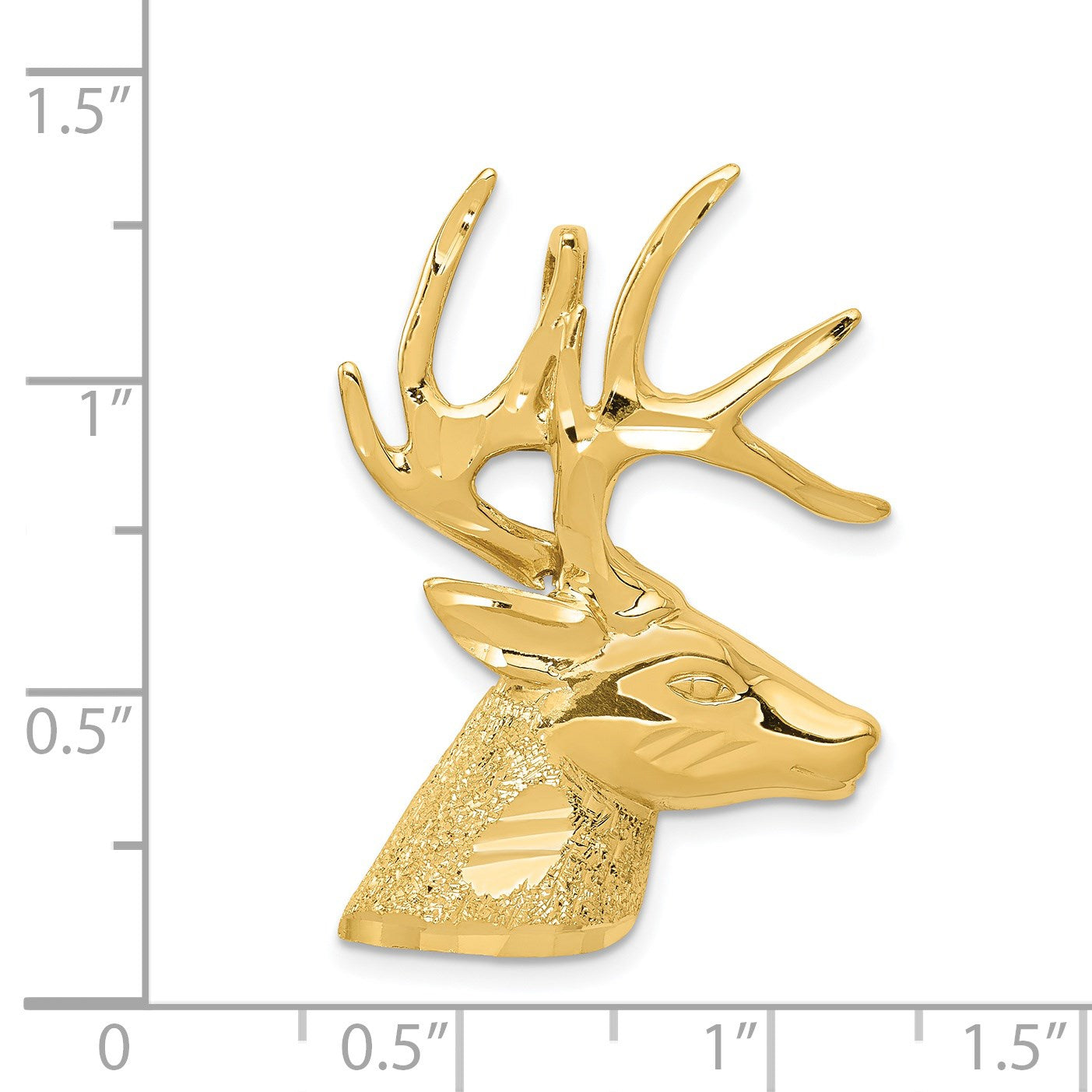 14k Laser Cut Deer Head Omega Slide