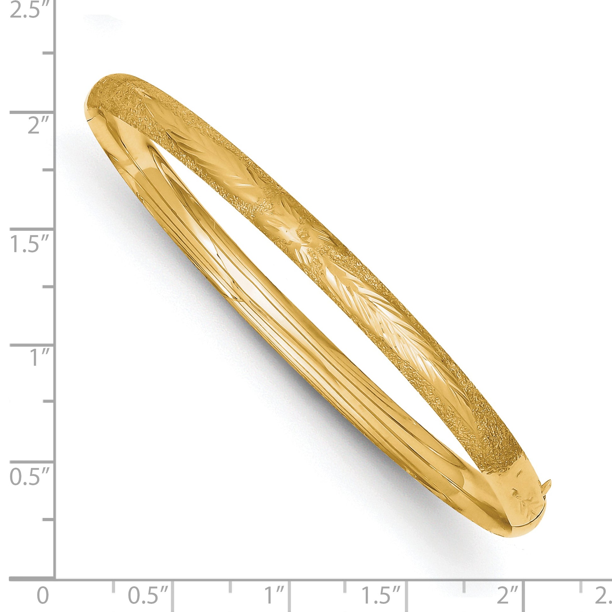 14k 3/16 Oversized Laser-Cut 5.00mm Hinged Oval Bangle Bracelet