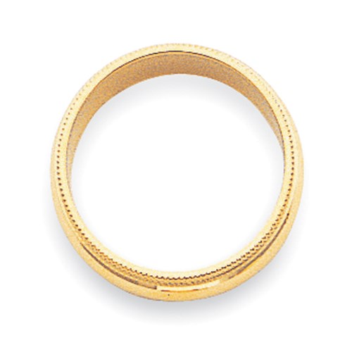 14k Yellow Gold 3mm Milgrain Half Round Wedding Band Size 10