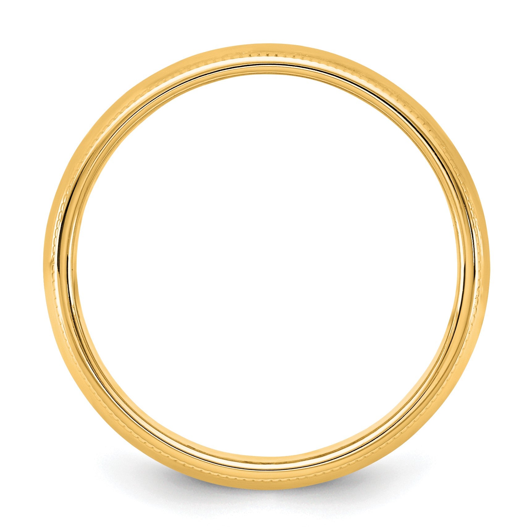 14KY 5.5mm Milgrain Half Round Band Size 10