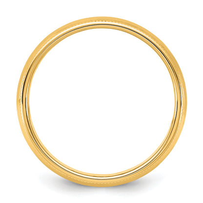 14KY 5.5mm Milgrain Half Round Band Size 10