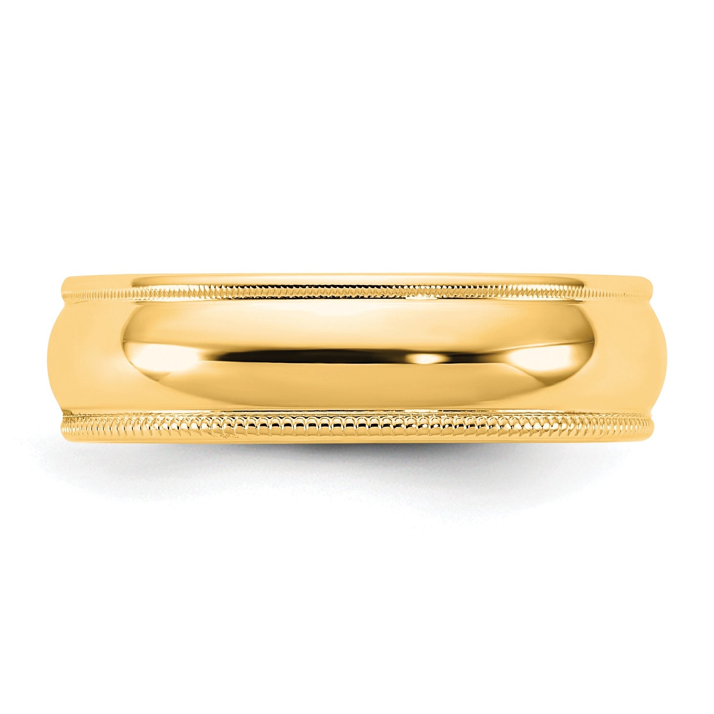 14KY 5.5mm Milgrain Half Round Band Size 11