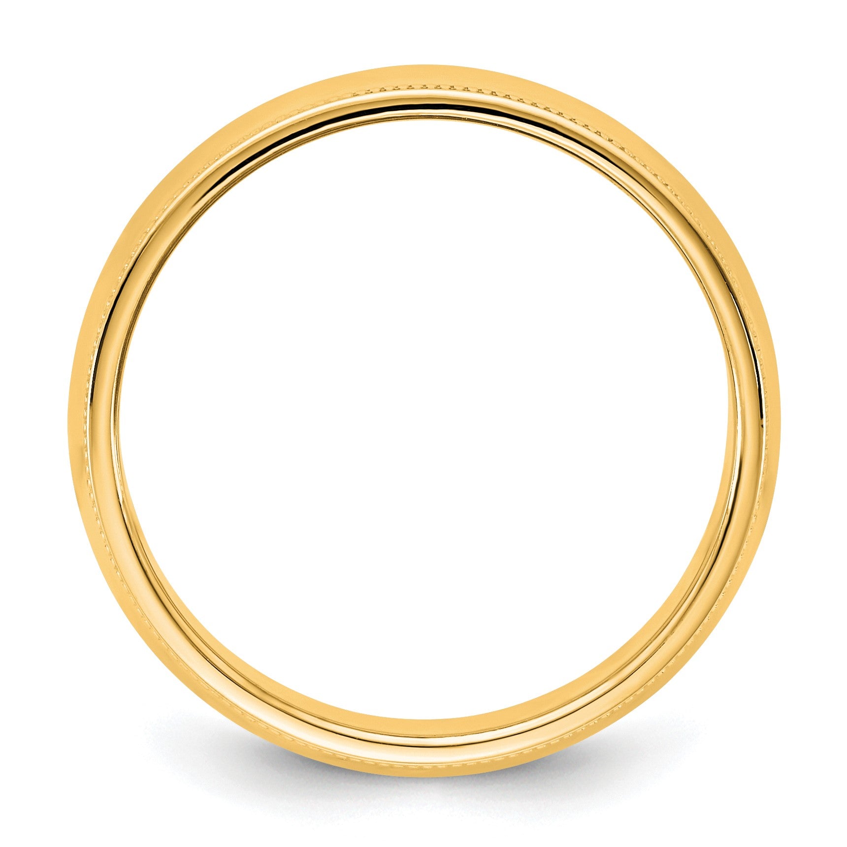 14KY 6.5mm Milgrain Half Round Band Size 9
