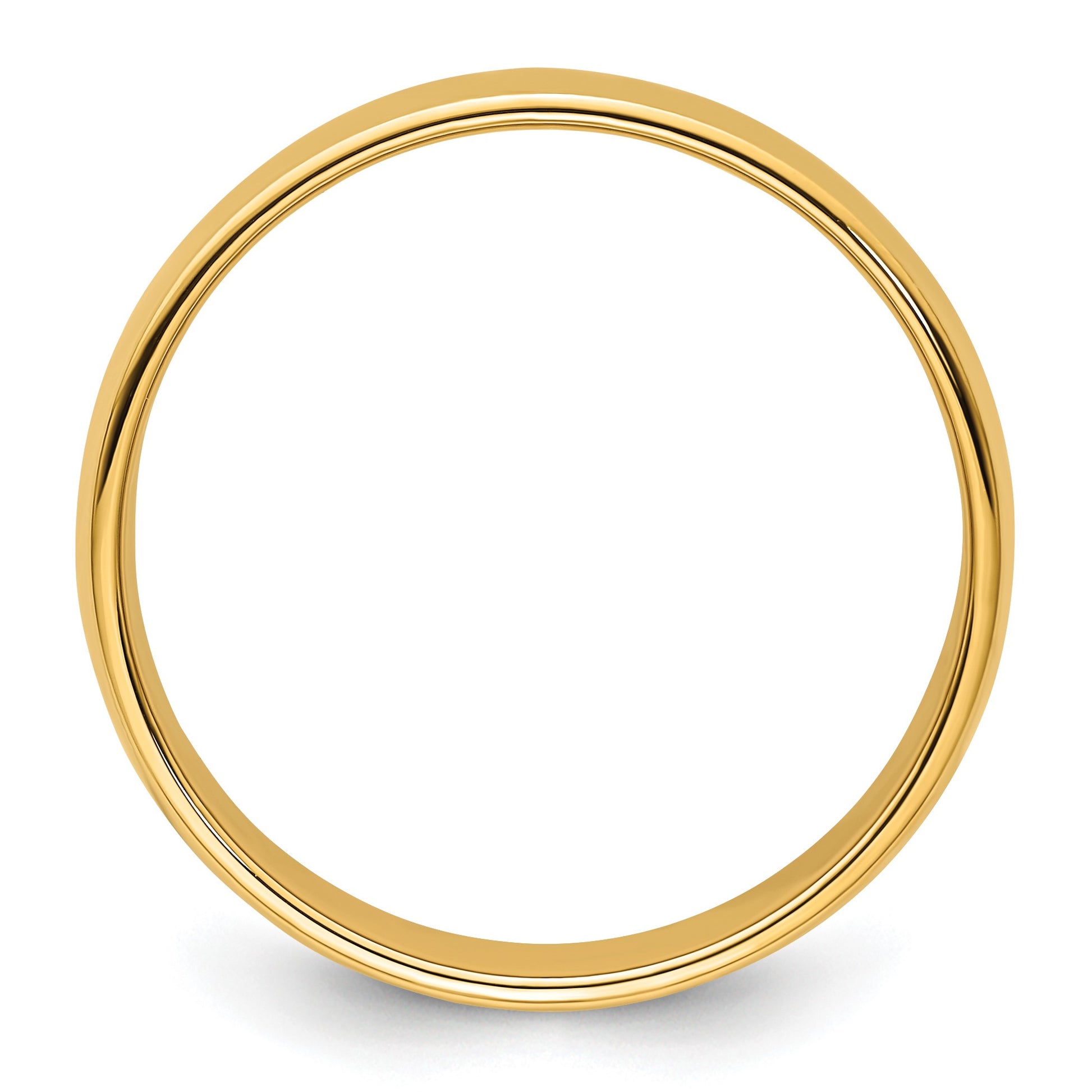 14k Yellow Gold 8mm Milgrain Half Round Wedding Band Size 8
