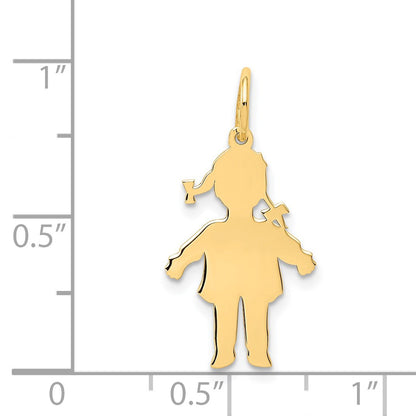 14k Plain Polished Small Girl Charm