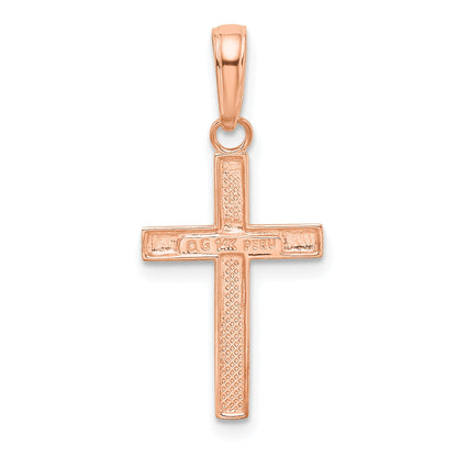 14K Rose Gold Small Cross Pendant