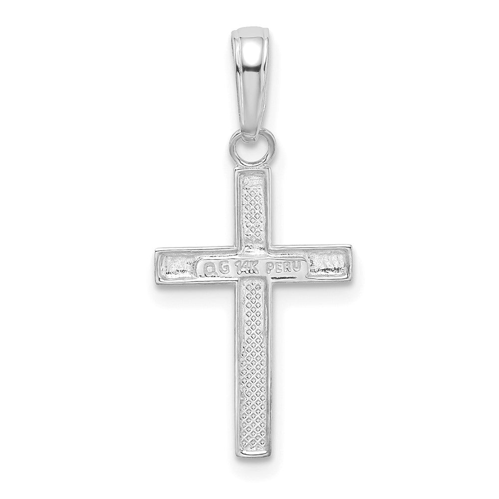 14K White Gold Small Cross Pendant