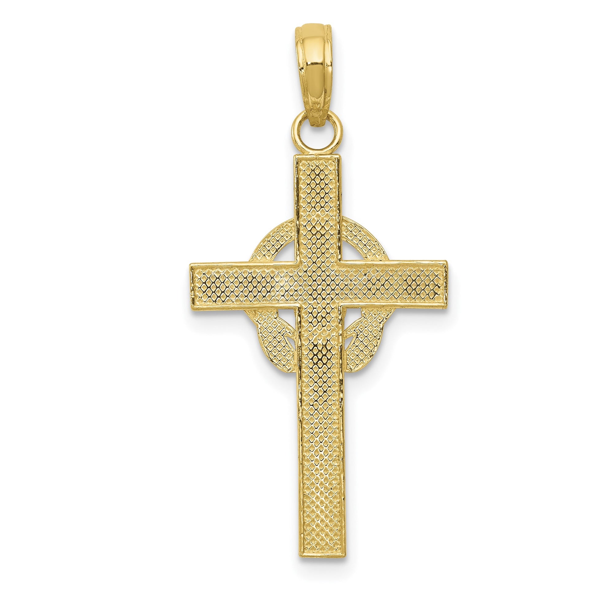 14k Polished Claddagh Cross Pendant