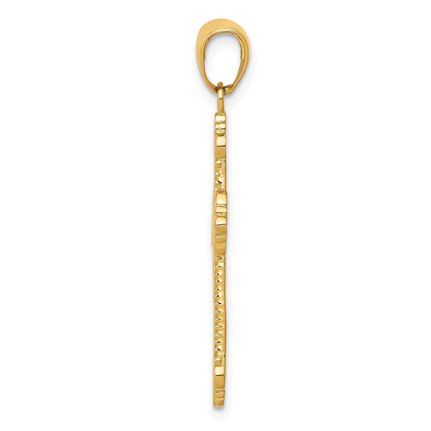 14k Fleur De Lis Cross Charm