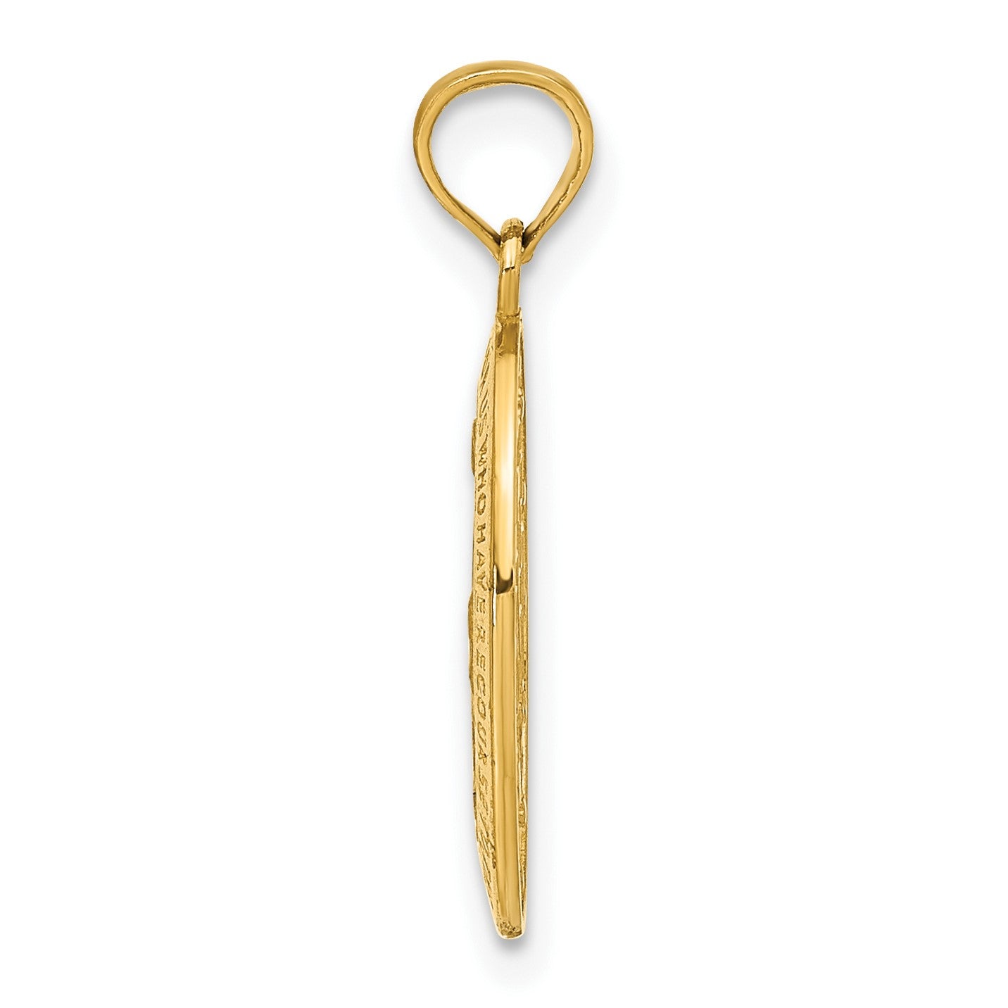 14k Polished and Satin Solid Miraculous Medal Oval Pendant