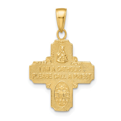 14k Polished 4-Way Medal Pendant