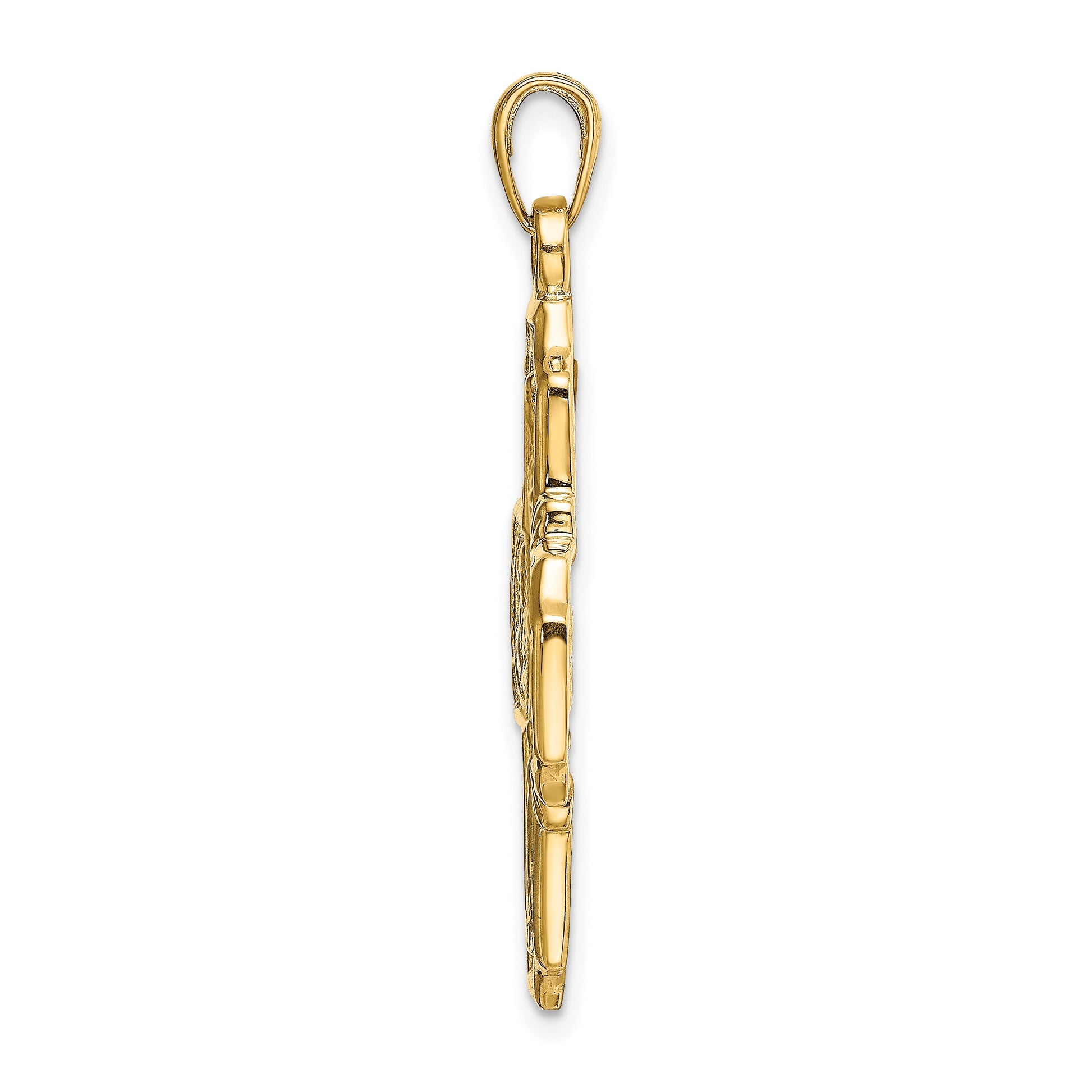 14k Polished Four-Way Medal Pendant