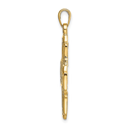 14k Polished Four-Way Medal Pendant