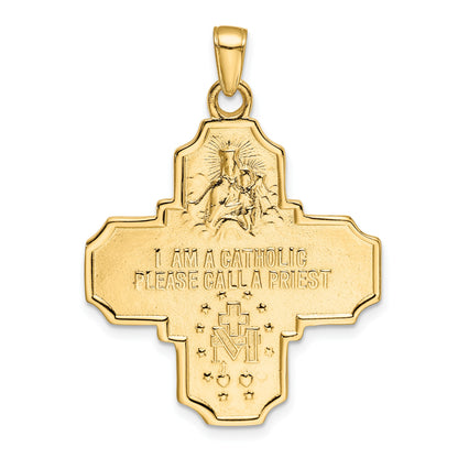 14k Polished Four-Way Medal Pendant