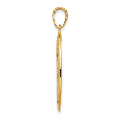 14k Polished Solid Saint Christopher Medal Oval Pendant