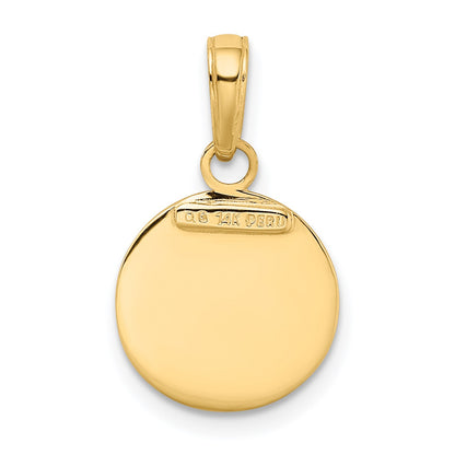 14k Polished Solid Saint Christopher Medal Round Charm