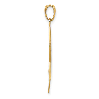 14k Solid Polished Cut-out Star of David Charm