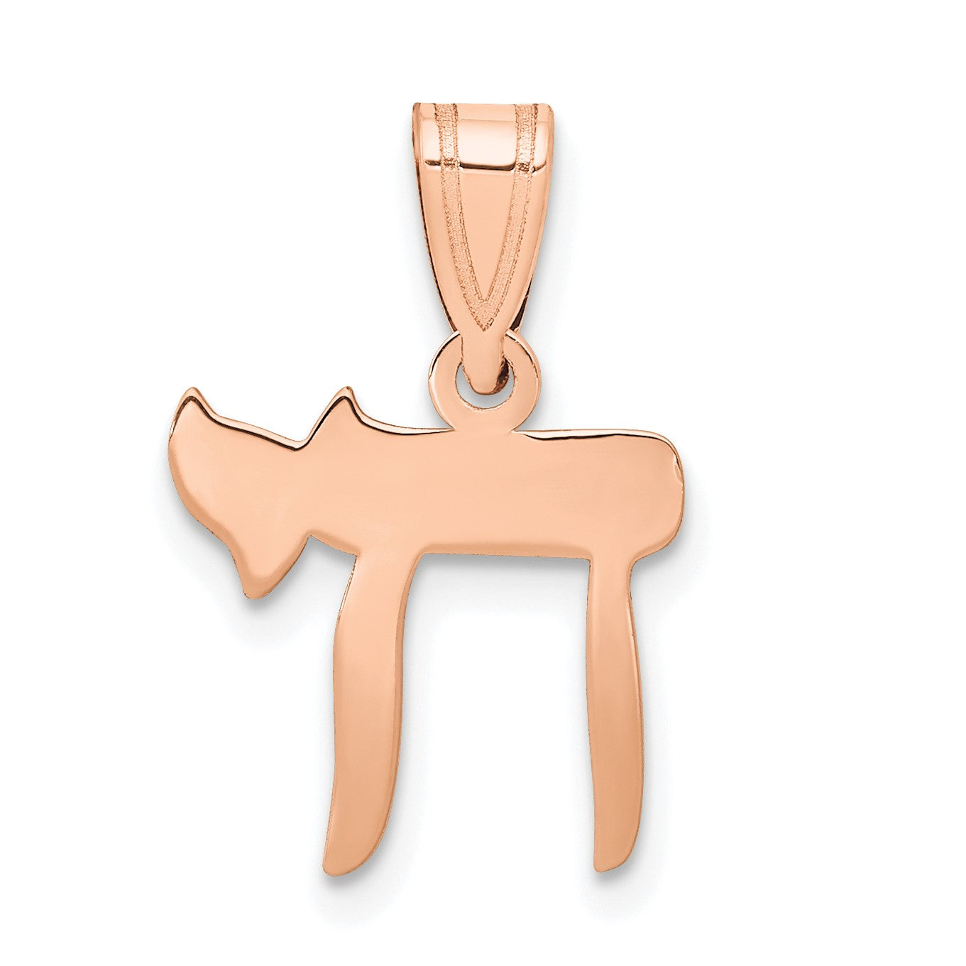14k Rose Gold Polished Chai Pendant