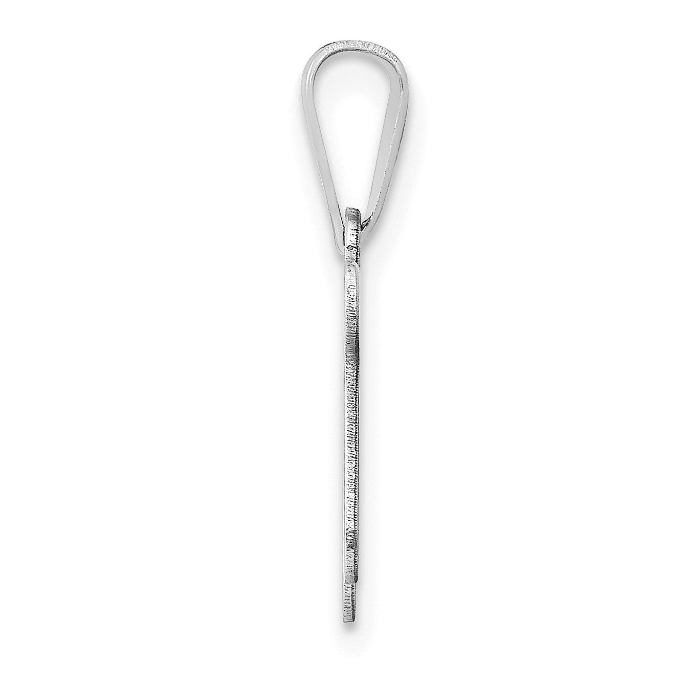 14k White Gold Polished Chai Pendant