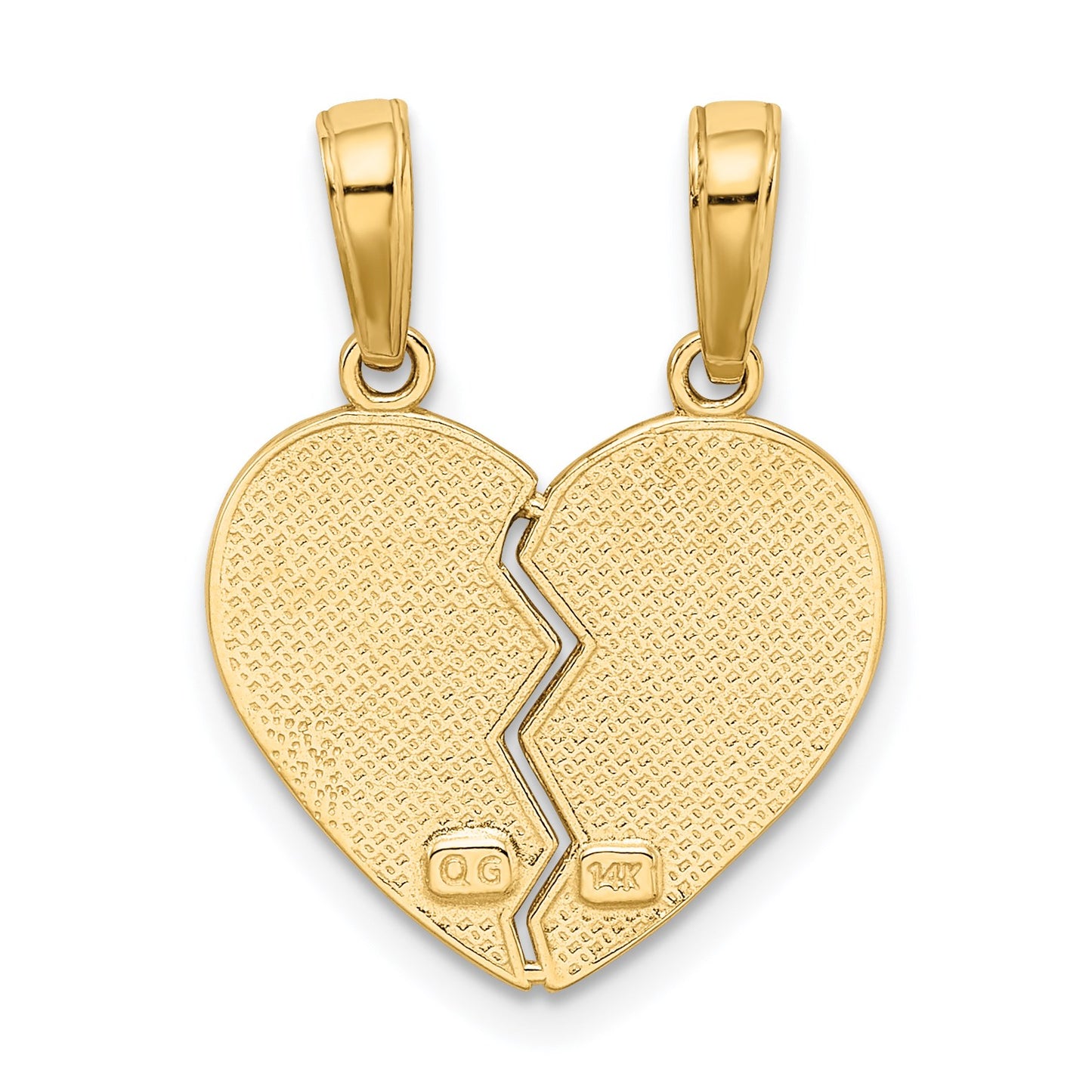 14k I LOVE YOU 2-Piece Break-Apart Heart Charm