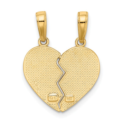 14k I LOVE YOU 2-Piece Break-Apart Heart Charm