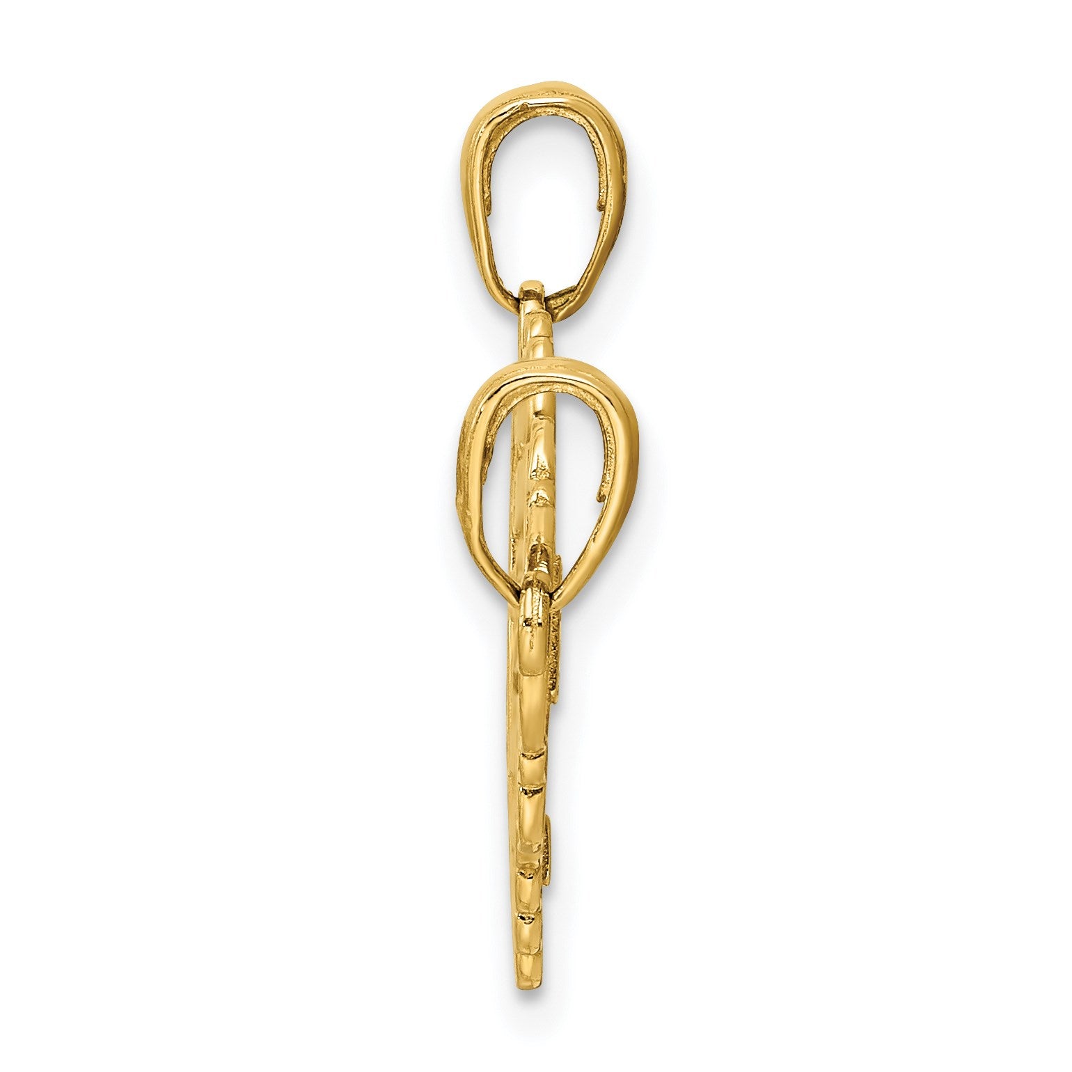 14K Polished 2-Piece Break-Apart HE WHO HOLDS THE KEY CAN UNLOCK MY HEART Charm