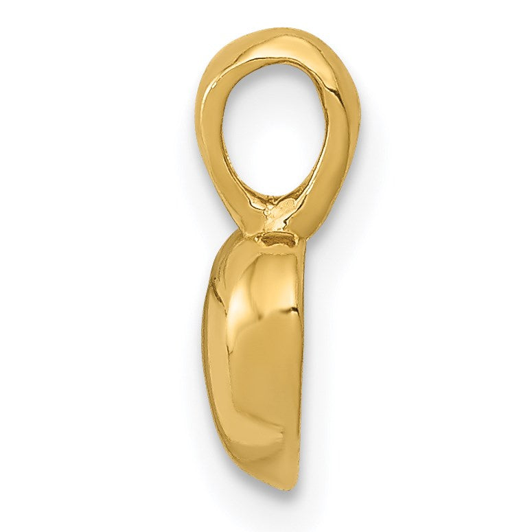 14K Polished Domed Concave Back Heart Charm
