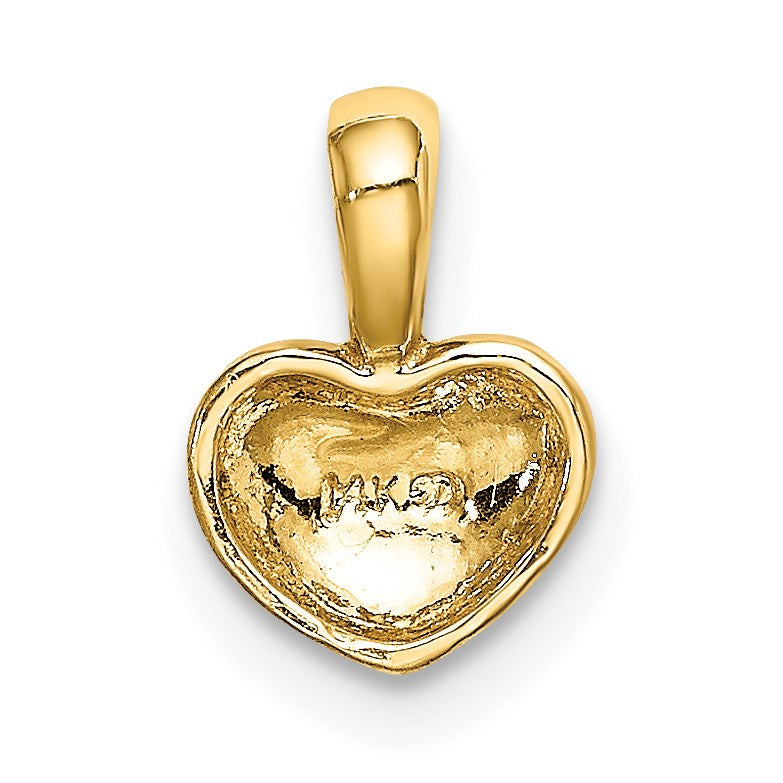 14K Polished Domed Concave Back Heart Charm
